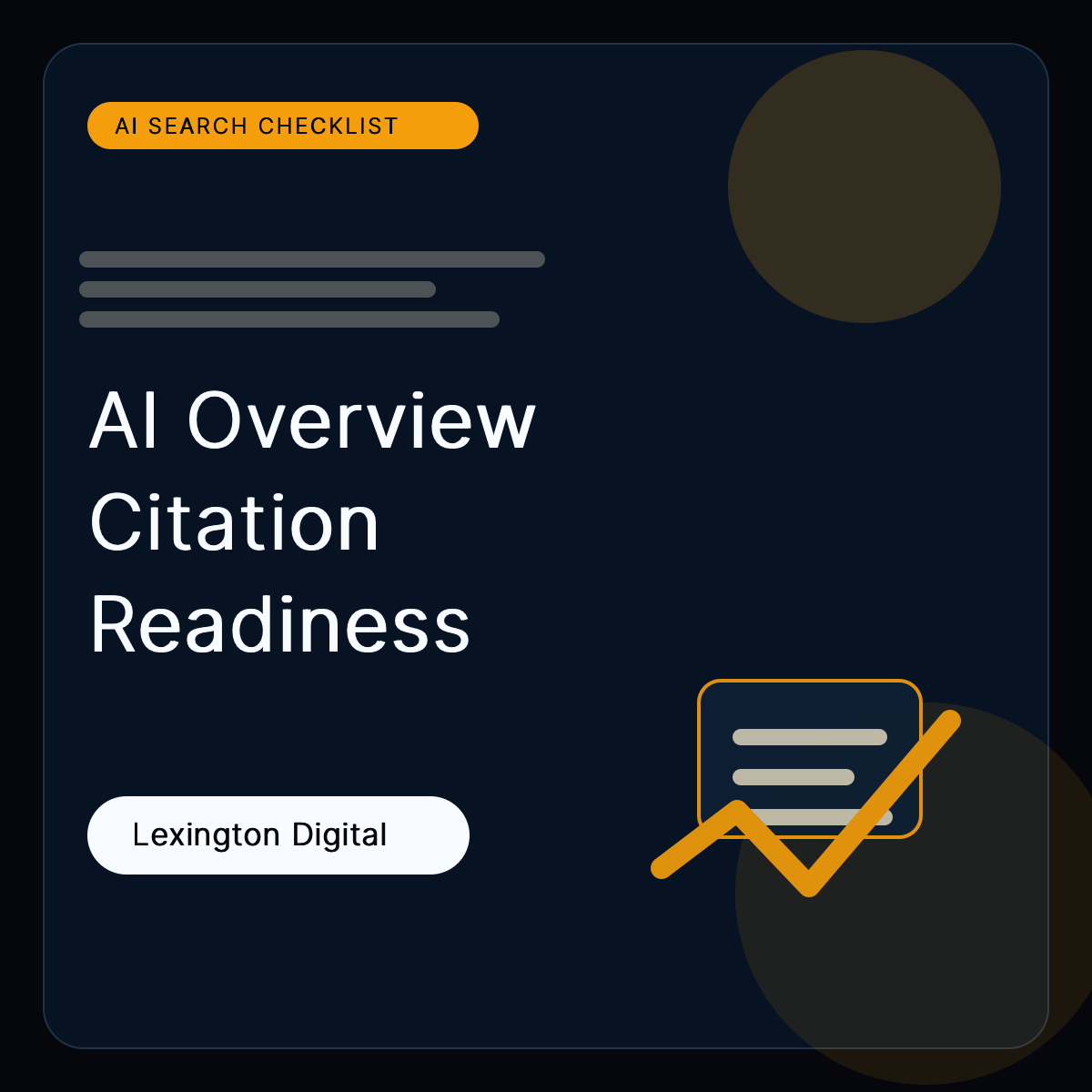 AI Overview Citation Readiness Checklist
