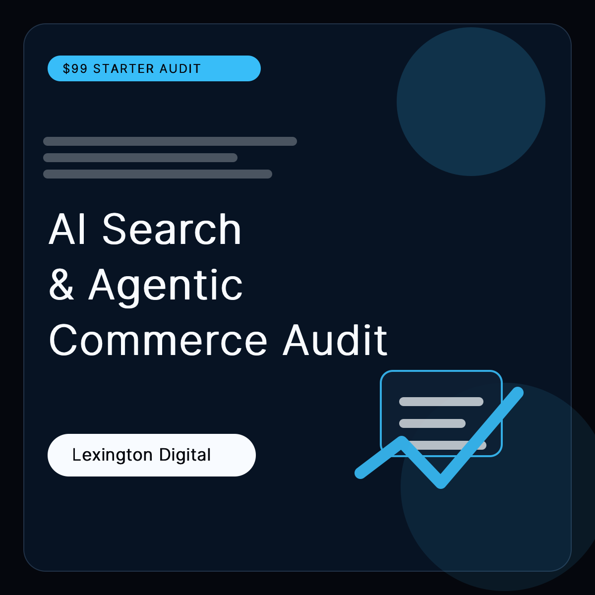 AI Search & Agentic Commerce Starter Audit